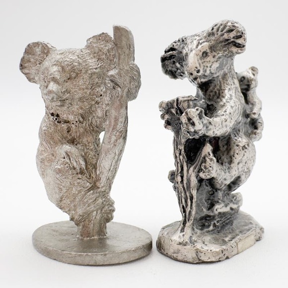 Lot of Two Pewter Koala Figurines Michael Ricker and Spoontiques Vintage 70s 80s - Picture 12 of 13